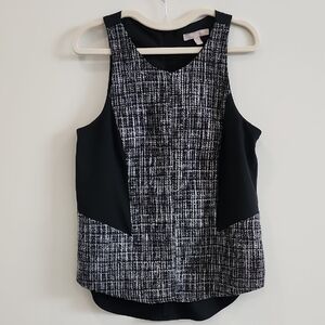 Banana Republic Black and Silver Tweed Tank Top, Size 10
